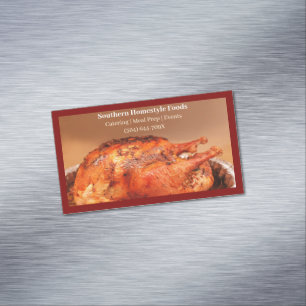 Carte De Visite Magnétique Rouge foncé Homestyle Cuisiné Turquie Aliments pré