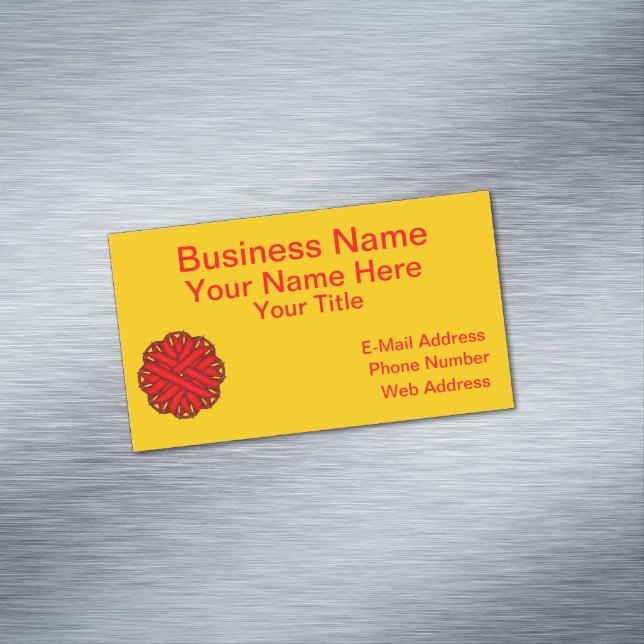 Carte De Visite Magnétique Ruban de fleurs rouges par Kenneth Yoncich (In Situ)