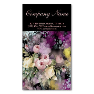 Carte De Visite Magnétique rustique élégant vintage chalkboard floral