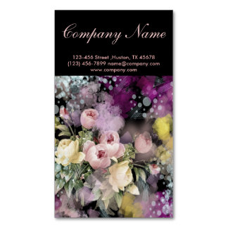 Carte De Visite Magnétique rustique élégant vintage chalkboard floral