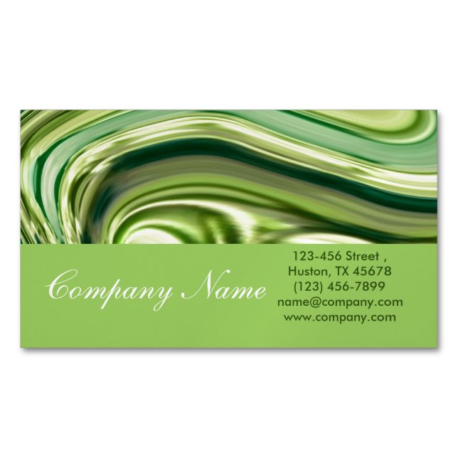 Carte De Visite Magnétique salon de beauté SPA abstraite couleur vert citron (devant)