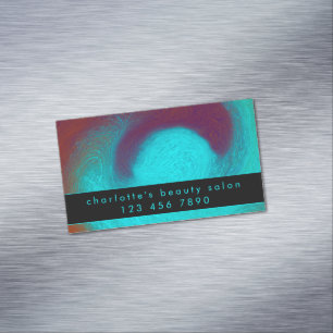 Carte De Visite Magnétique Salon de beauté turquoise unique moderne