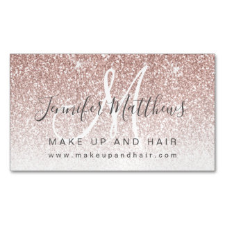 Carte De Visite Magnétique Salon de coiffure Rose tendance Parties scintillan
