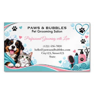 Carte De Visite Magnétique Salon de toilettage pour animaux personnalisé Toi