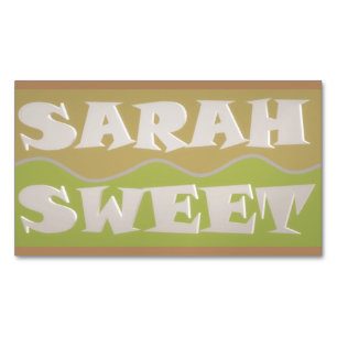 Carte De Visite Magnétique Sarah Sweet brûlé orange et estompé vert abstrait