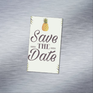 Carte De Visite Magnétique Sauver la date de mariage Vintage Ananas