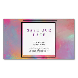 Carte De Visite Magnétique Save the date: moderne, pastels, clair