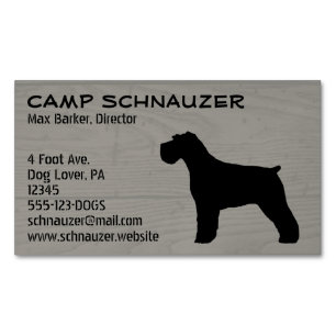 Carte De Visite Magnétique Schnauzer Chien Silhouette (Oreilles naturelles) F