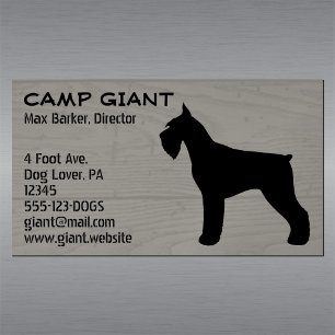 Carte De Visite Magnétique Schnauzer Silhouette  Style bois Faux