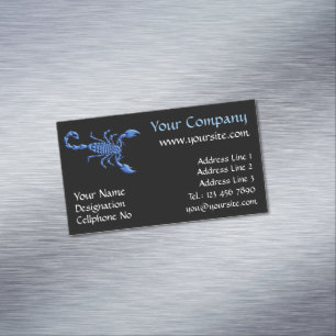 Carte De Visite Magnétique Scorpion bleu
