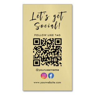 Carte De Visite Magnétique Se Connecter Avec Us Qr Code Facebook Instagram