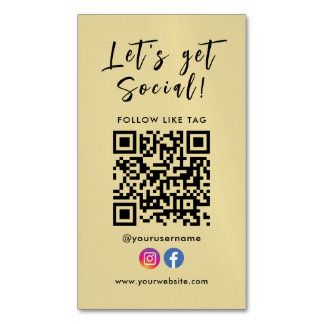 Carte De Visite Magnétique Se Connecter Avec Us Qr Code Facebook Instagram