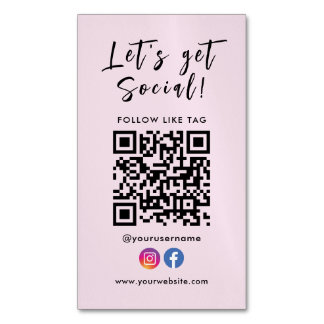 Carte De Visite Magnétique Se Connecter Avec Us Qr Code Facebook Instagram