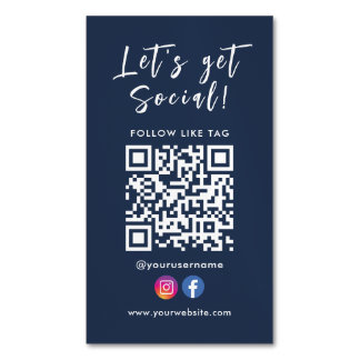 Carte De Visite Magnétique Se Connecter Avec Us Qr Code Facebook Instagram