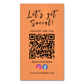 Carte De Visite Magnétique Se Connecter Avec Us Qr Code Facebook Instagram
