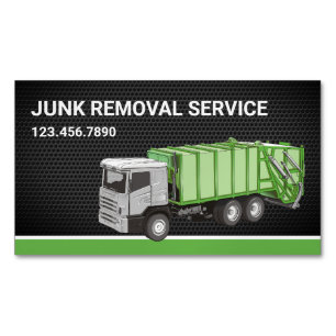 Carte De Visite Magnétique Service de Enlèvement de Déchets de Camion à Ordur