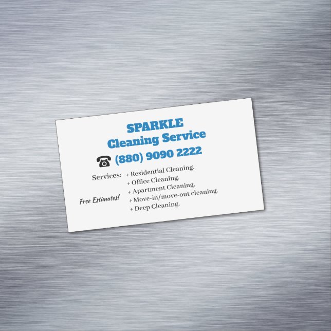 Carte De Visite Magnétique Service de nettoyage (In Situ)