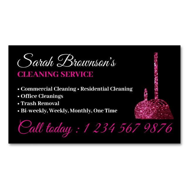 Carte De Visite Magnétique Service de nettoyage Fourniture de conciergerie sc (devant)