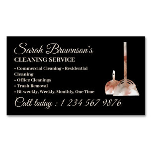 Carte De Visite Magnétique Service de nettoyage Janitorial aquarelle beige