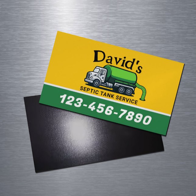Carte De Visite Magnétique Service de pompage des réservoirs septiques Profes (Créateur téléchargé)