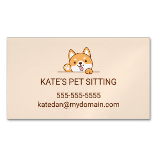 Carte De Visite Magnétique Service de remise de chiens pour animaux de compag