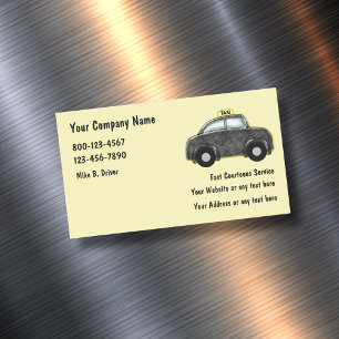 Carte De Visite Magnétique Service de réservation de taxi branché