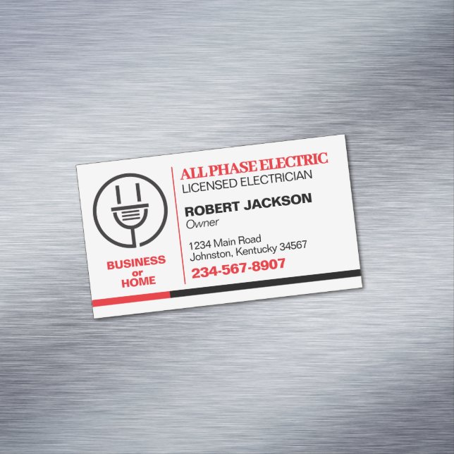 Carte De Visite Magnétique Service d'électricien (In Situ)
