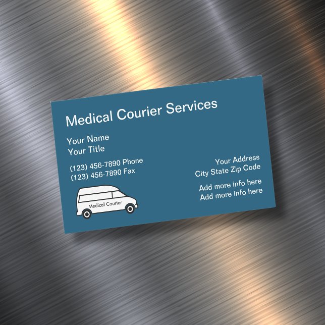 Carte De Visite Magnétique Services de coursier médical (Créateur téléchargé)