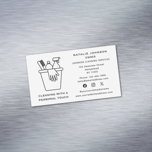 Carte De Visite Magnétique Services de nettoyage des maisons Janitorial Média (In Situ)