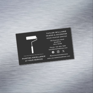 Carte De Visite Magnétique Services de peinture de la maison à rouleaux de mé