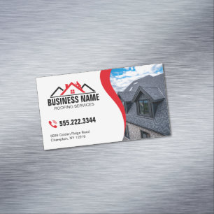 Carte De Visite Magnétique Services Professionnels de Toiture Rouge