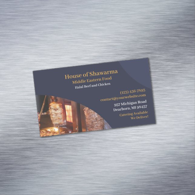 Carte De Visite Magnétique Shawarma Moyen-Orient (In Situ)