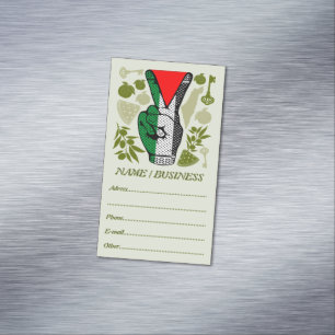 Carte De Visite Magnétique Signe de victoire à la main Résistance Symbole du