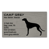 Silhouette de chien gris Faux Grain de bois