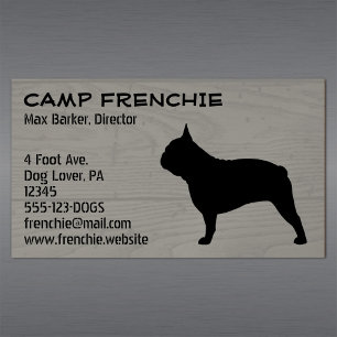Carte De Visite Magnétique Silhouette   Frenchie Dog Rustic