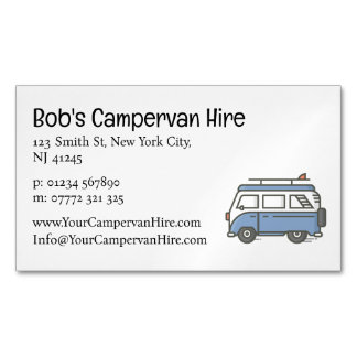 Carte De Visite Magnétique Simple Cute Campervan Hire Business Card