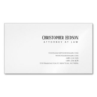 Carte De Visite Magnétique Simple et minimaliste avocat simple en droit
