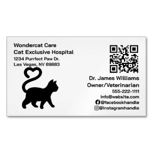 Carte De Visite Magnétique Simple, Moderne, Code QR Hôpital Vétérinaire