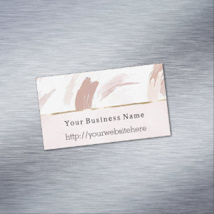 Carte De Visite Magnétique Site Web de Nom d'Entreprise Abstrait Crème Rose P
