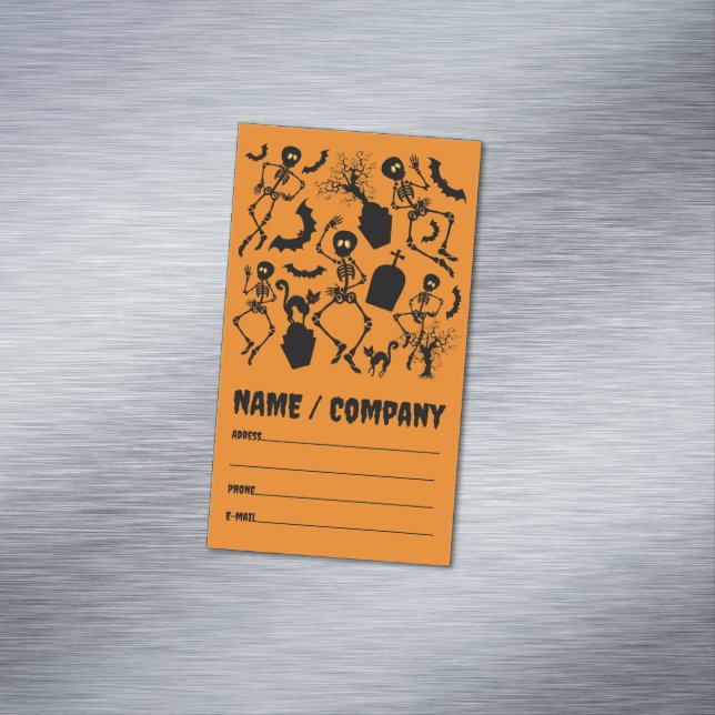 Carte De Visite Magnétique Skeletons d'Halloween Macabre Dance (In Situ)