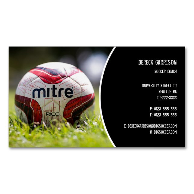 Carte De Visite Magnétique Soccer | Football Sports Coach (devant)