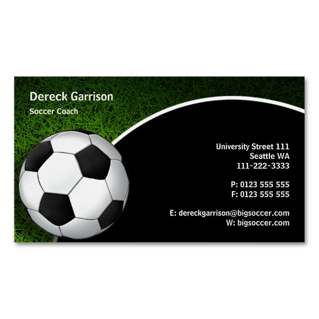 Carte De Visite Magnétique Soccer | Football Sports Coach (devant)