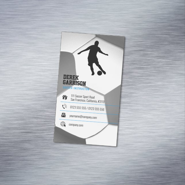 Carte De Visite Magnétique Soccer | Football Sports Coach (In Situ)