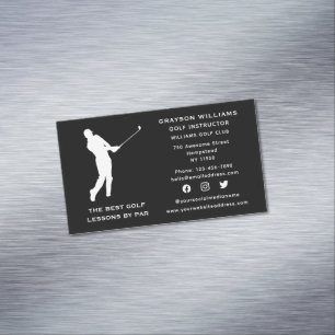 Carte De Visite Magnétique Social Media Coach Sport Homme Golf Pro Instructeu