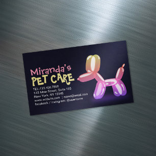 Carte De Visite Magnétique Soins pour animaux de compagnie Gros assis Baignad