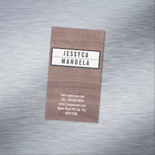 Carte De Visite Magnétique Solide sur bois de brume