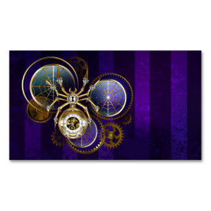 Carte De Visite Magnétique Spider Steampunk sur Arrière - plan pourpre