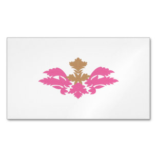 Carte De Visite Magnétique Style Décor, Rose Chaud, Laiton Antique
