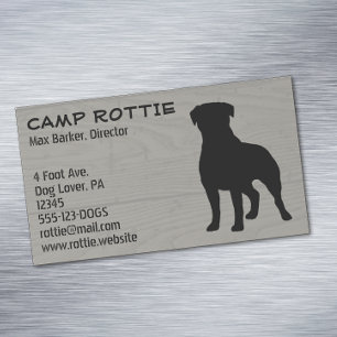 Carte De Visite Magnétique Style du chien  Wood de la silhouette   Rottie de