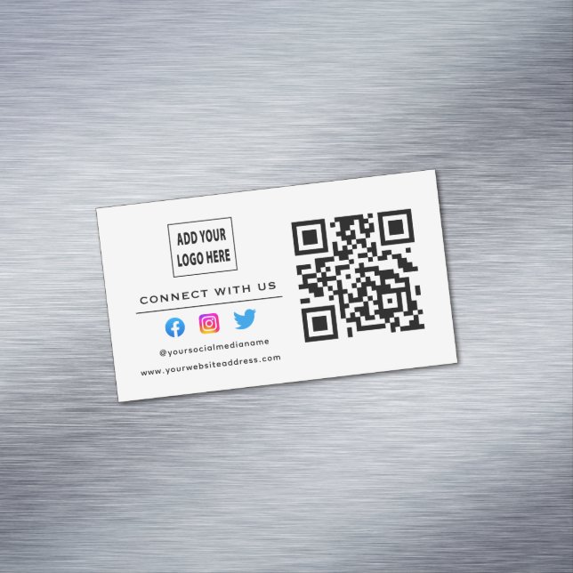 Carte De Visite Magnétique Suivez L'Analyse Pour Vous Connecter Avec Nous QR  (In Situ)